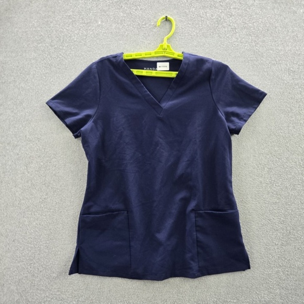 Mandala Women Scrub Top S Blue Equa-Tek PO#1203 Short Sleeve
